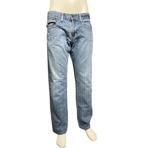 VINTAGE Guess Jeans Mens 32x32 Blue Denim Straight Leg Light Wash USA